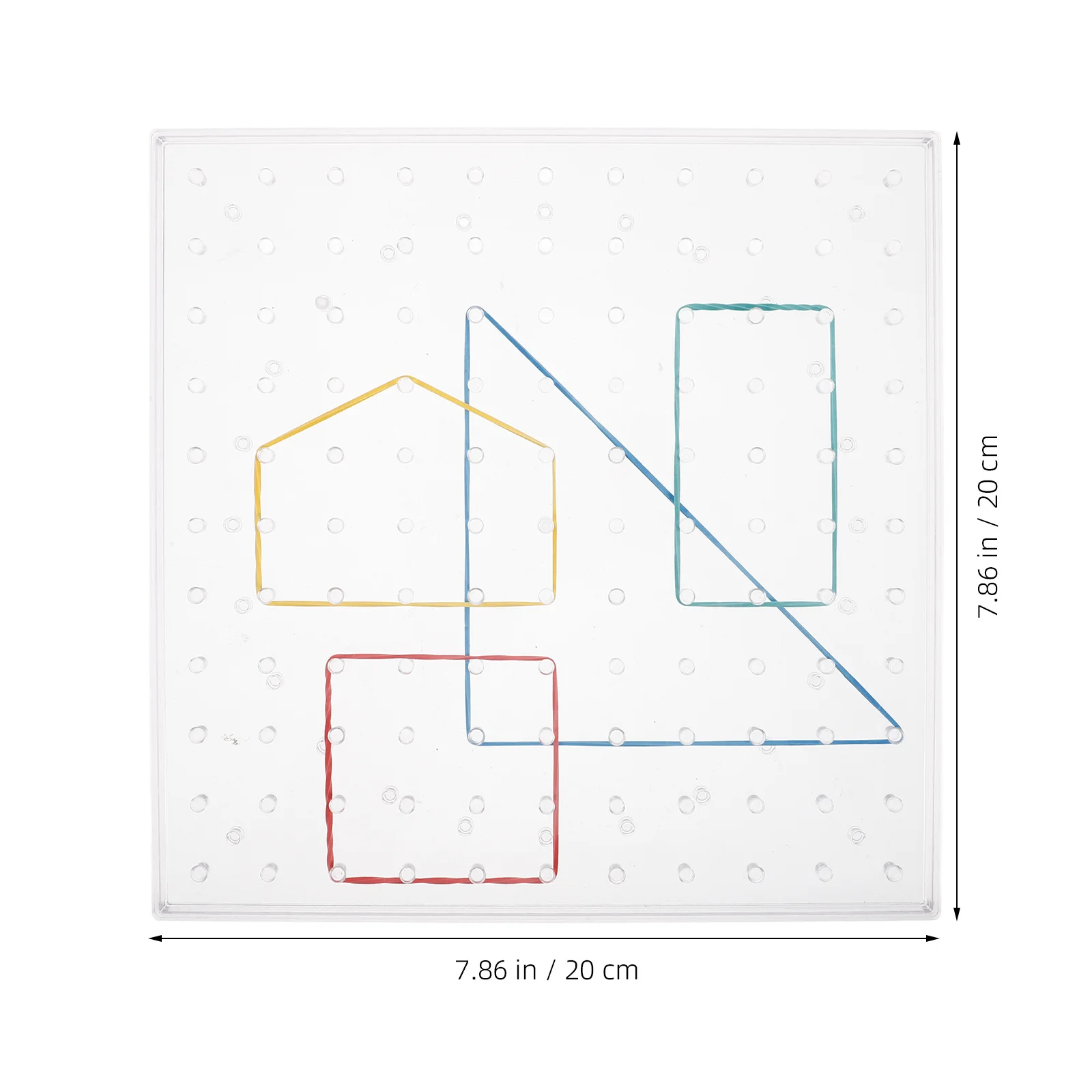 1 Set Educational Geoboard Double Sided Peg Plastic Board Interactive Stem Math Learning Tool Kids Shape Exploration Pattern