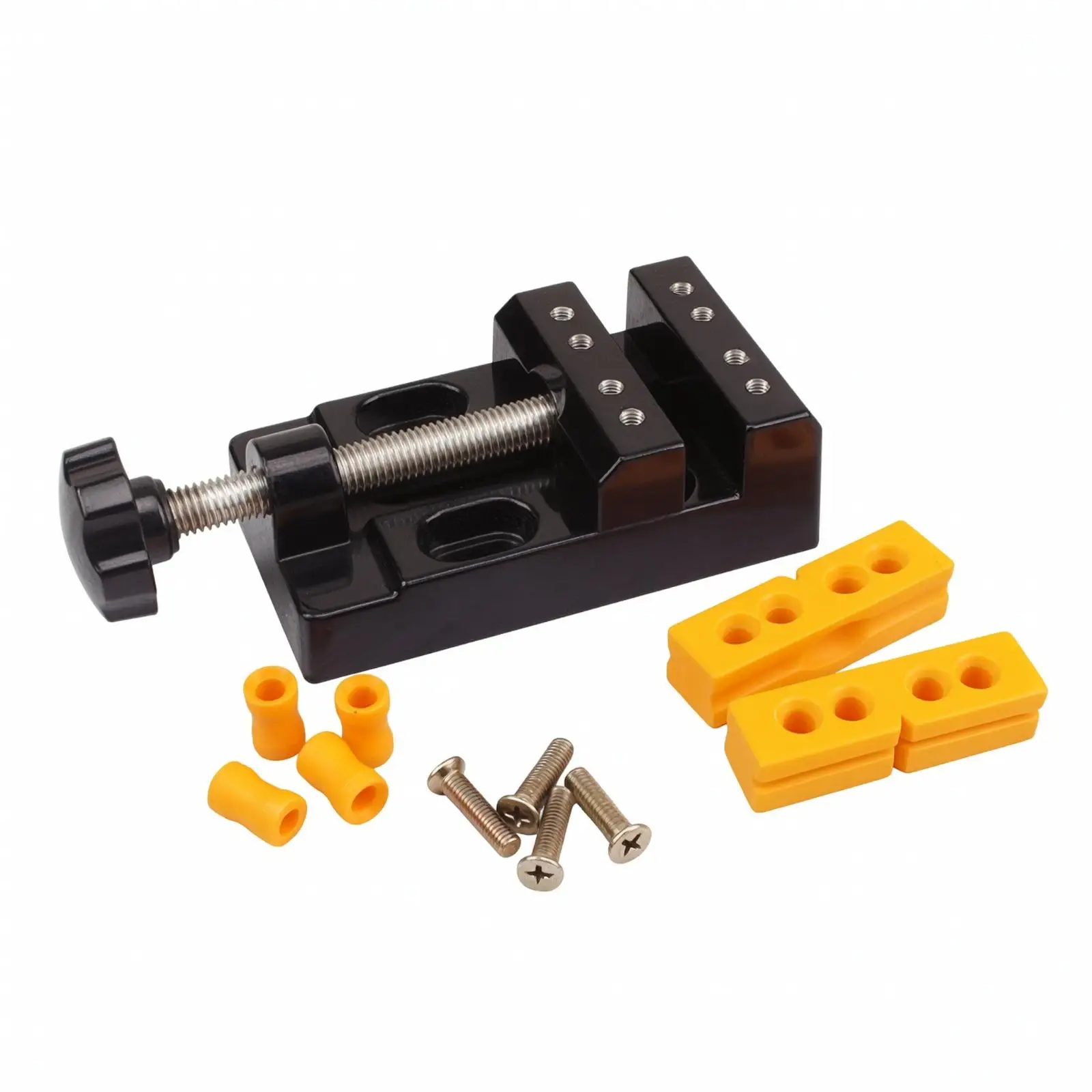 Miniature Aluminum-Alloy Bench Vise Compact Mini Flat-Jaw Bench Vise Lightweight Workholding Tool for DIY Hobbyists, Hobby