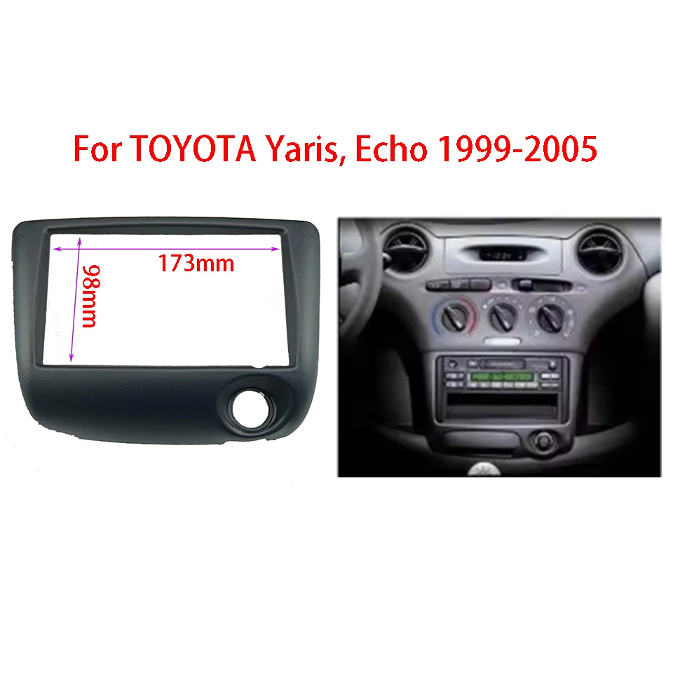 

2Din Car Audio Fascia for Toyota Vitz Yaris Echo 1999-2005 Frame Dash radio CD DVD Panel Mount Kit Frame Bezel