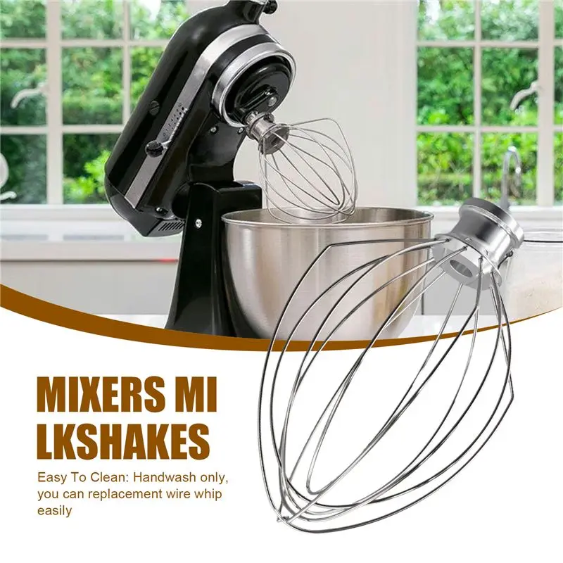 B02C-For K5AWW Wire Whip Replacement For Kitchen 5QT 5K5SS 5KPM5 Mixer For 5 Quart Lift Machines Wire Whip 2Pcs