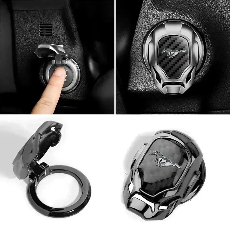 Car One Button Start Protective Cover Ignition Device Sticker For Ford Mustang GT 350 500 Cobra 2005 2009 2014 2015 2017 Shelby