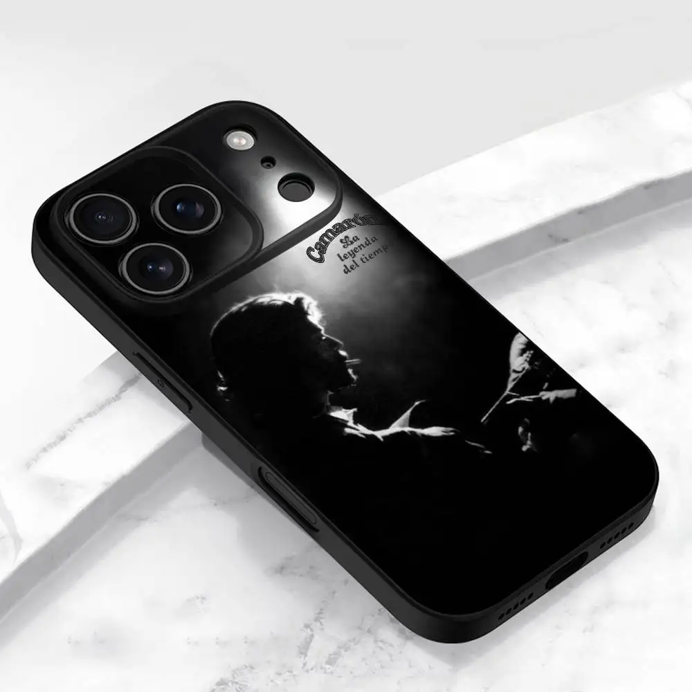 حافظة هاتف C-Camaron De La Isla لهاتف iPhone 17,16,15,14,13,12,11,Pro,Max,Plus,E,Air,Mini Soft Black Shell