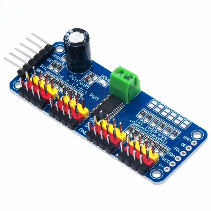 16-Channel 12-bit PWM/Servo Driver - I2C interface - PCA9685 for Arduino Raspberry Pi DIY Servo Shield Module