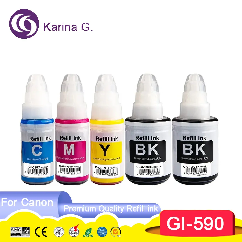 GI590 GI 590 GI-590 Compatible Refill Tintas Ink for Canon PIXMA G1500/G1501/G1510/G2500/G2501/G2510/G3500/G3501/G3510/G4500