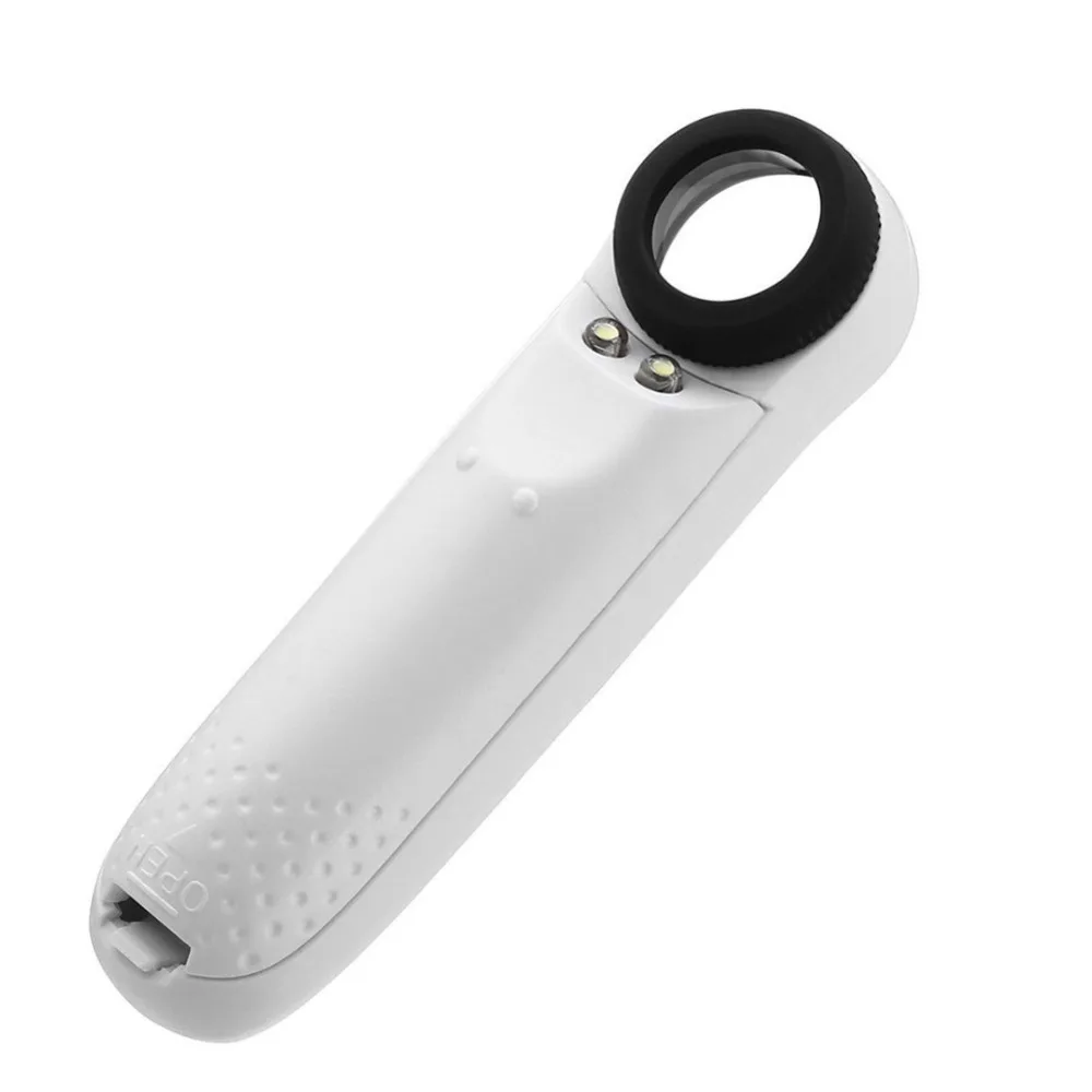 40X Magnification Handheld Magnifier Two LED Lights HD Lens Magnifying Glass Bright Inspection Mirror Jewelry Identification