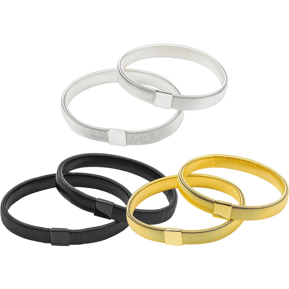 

6Pcs Elastic Arm Bands Sleeve Garters Fashionable Spring Bracelet Jewelry For Men Adjustable Wrist Cuff Accessories