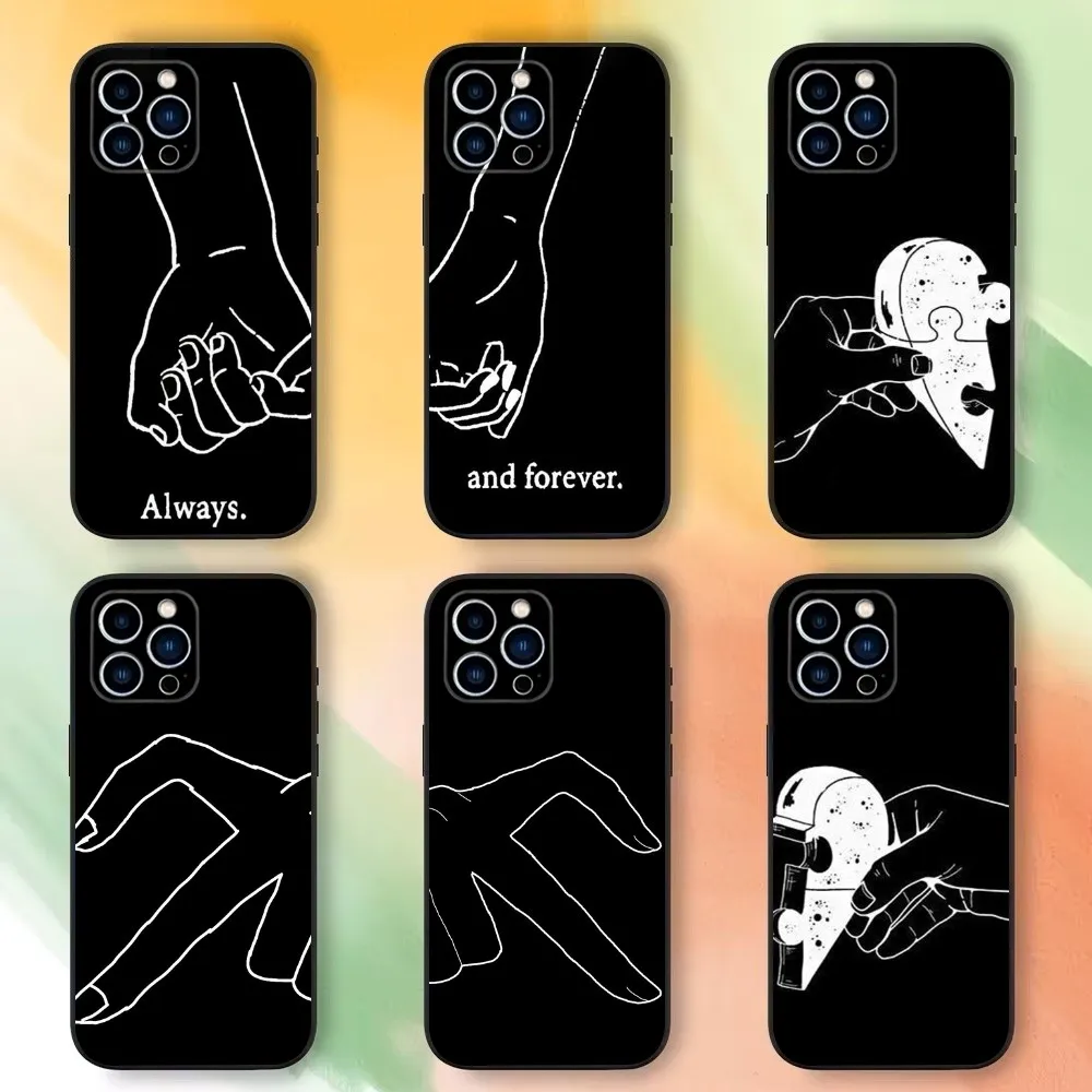 Чехол для телефона Girls Bff Best Friends для iPhone 16,15,14,13,12,11 Plus, Pro Max, XS, X, XR, SE, Mini,8,7, мягкий силиконовый черный чехол