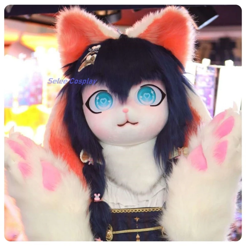 

Fursuit Kigurumi Headsets Furry Cosplay Headgear Gloves Tail Comiket Furries Doll Cat Comiket Furries Doll Lop Rabbit 18 Styles