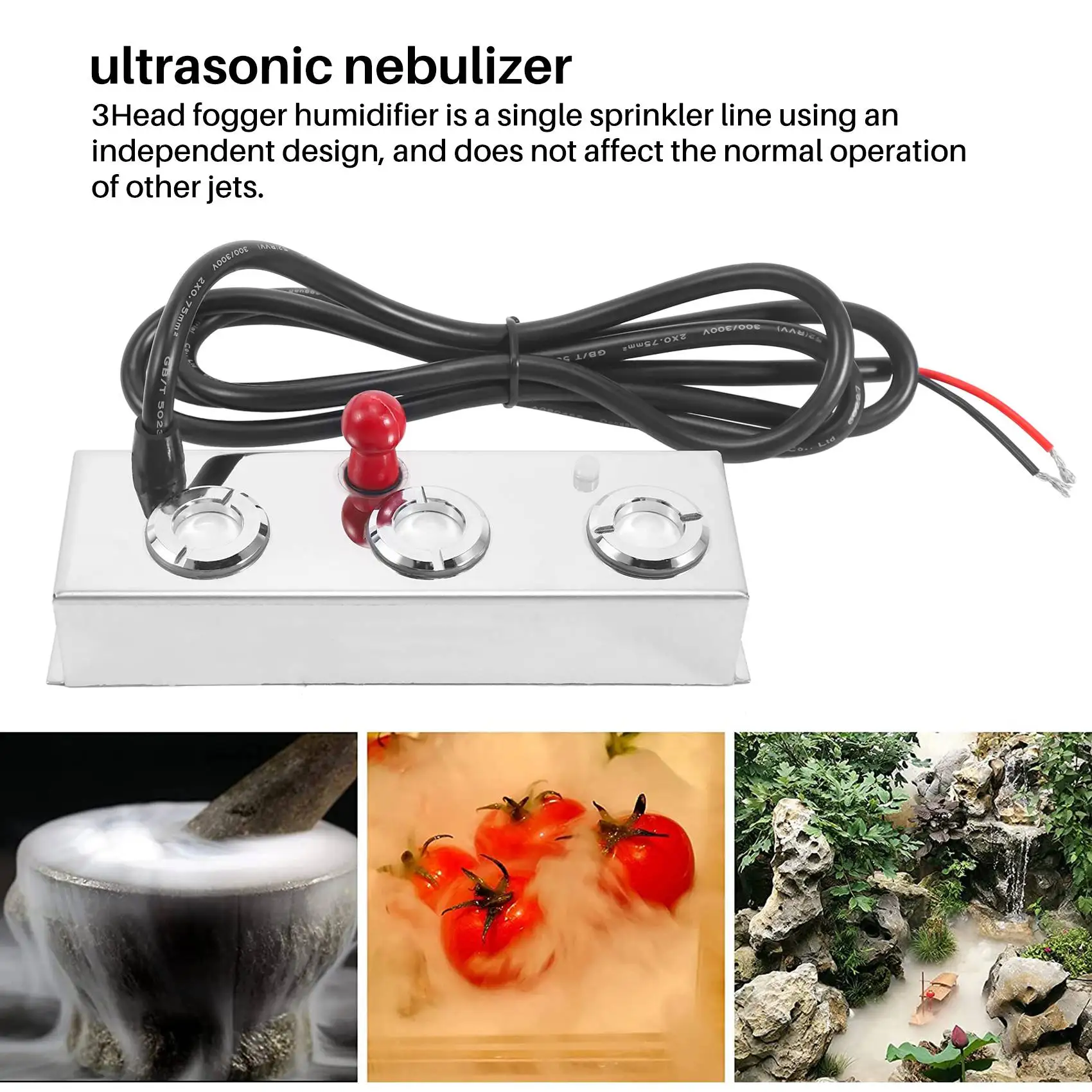 A14G-3 رئيس جهاز تكوين ضباب بالموجات فوق الصوتية مبيد الفولاذ المقاوم للصدأ المرطب Aeromist الزراعة المائية البخاخات نافورة الماء بركة البخاخة