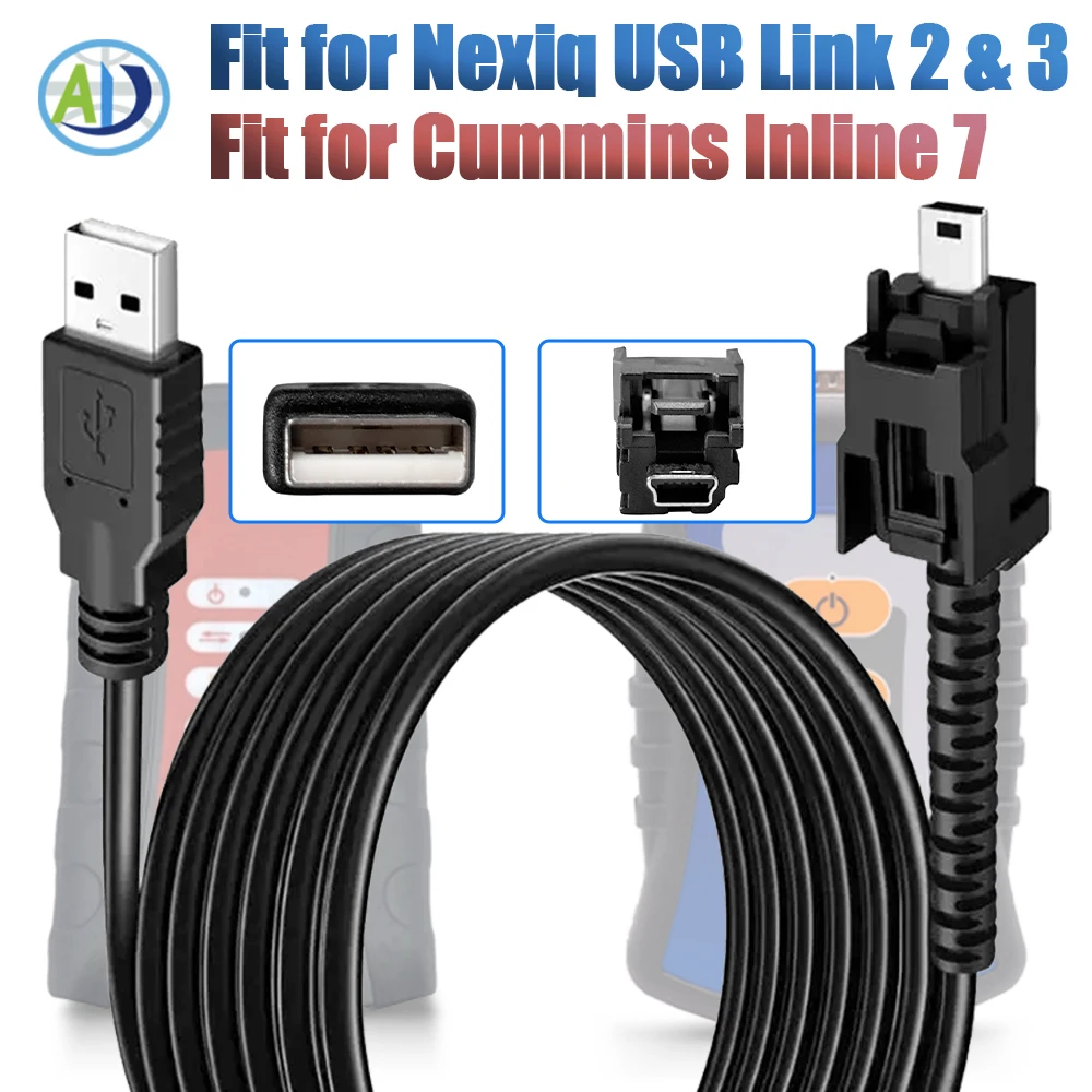 404032 USB Cable Replacement Compatible with Nexiq USB Link 2&3 Latching USB Cable for Cummins Inline 7 with Standard USB Port