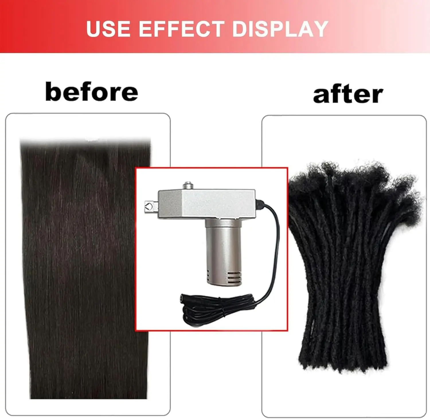 Automatic Dreadlock Maker Machine - Ideal for Long Human Hair and Synthetic Hair - DIY Easy Braiding Hair Extension Tool