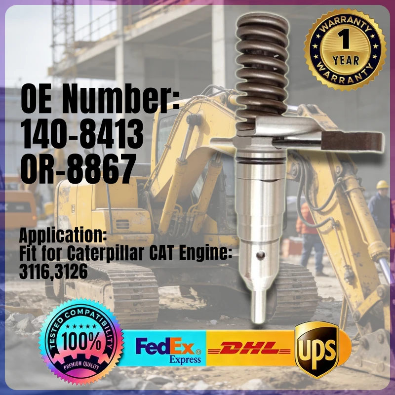 Fuel Injector 140-8413 0R-8867 1408413 0R8867 for Caterpillar CAT Engine 3116 3126 Wheel Loader 938G