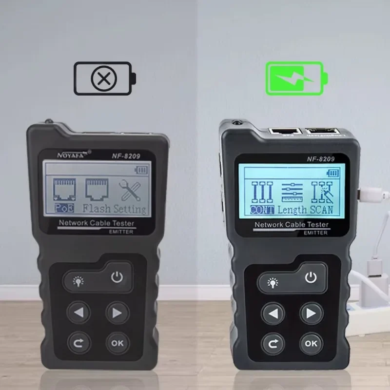 NF-8209-RECEIVER/Host Internet Cable Tester Display LCD Medida Comprimento Cabl RJ45 Cable Tracker Utp Tester Ferramenta de Rede