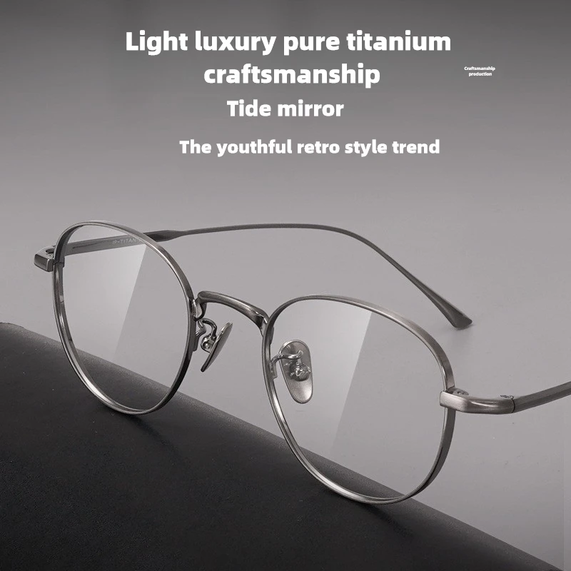 

Japanese Ultralight Pure Titanium Eyeglasses Frames Unisex Vintage Designer Small Frame Myopia Prescription Eyeglasses Frames