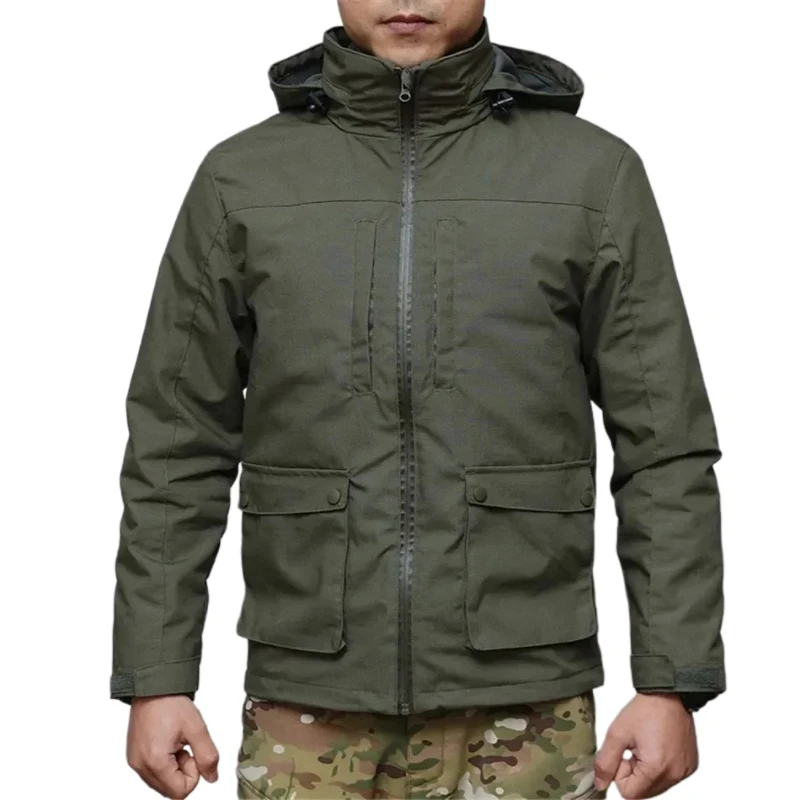 

Tactical Waterproof Wear Resistant Windbreaker Coat Hunting Camouflage Tops US Men's Hiking Hooded Multi Pocket Uniform Jacket