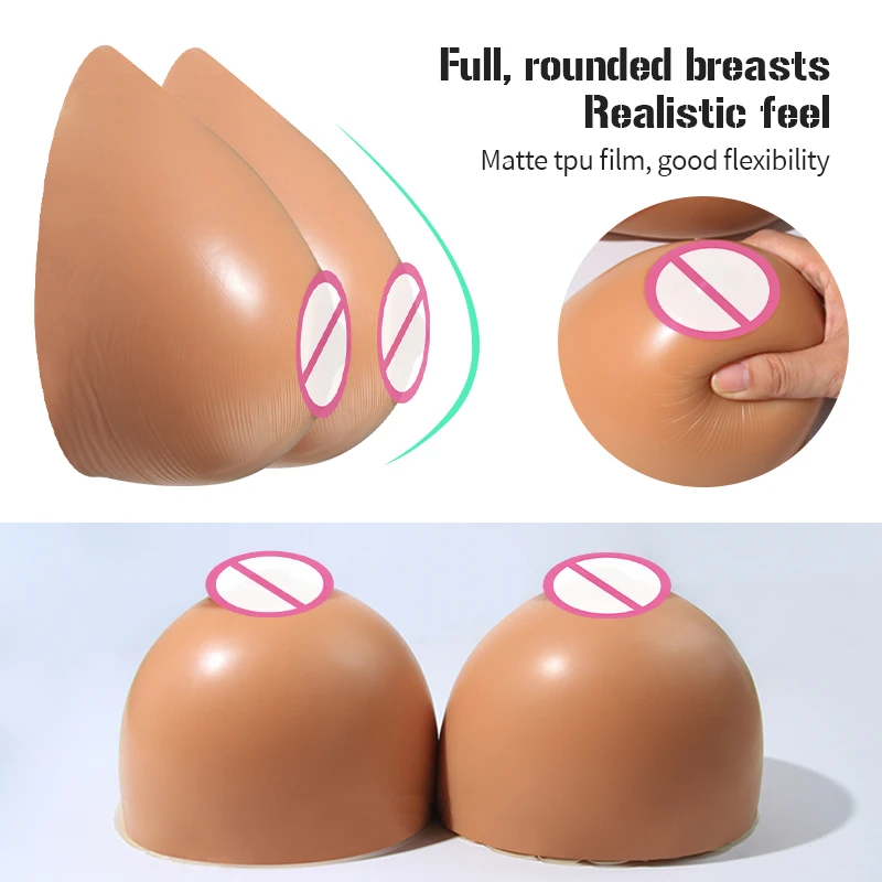 ONEFENG Cheap Price Silicone Artificial Beautiful Breast Forms Coffee Color Shemale Crossdresser Favorite False Boobs