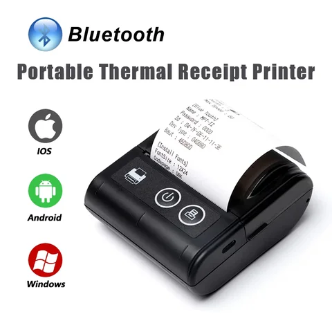 Portable Thermal Receipt Printer 58mm Mini Mobile Bill POS Printer USB Bluetooth Wireless For Android IOS PC Thermal Impresora