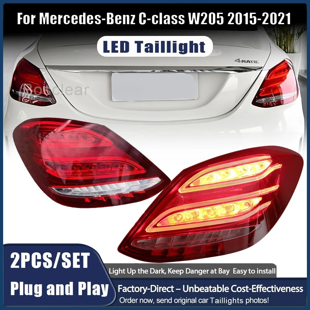 

Taillights Assembly for Mercedes C-class W205 C180 C200 C250 C280 C300 C63 2015-21 Taillight Upgrade Full LED Rear Lamp Dynamic