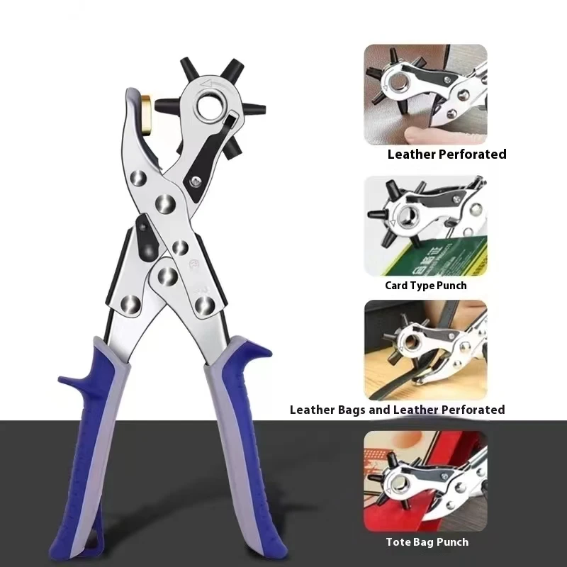 Multi-function Punch Pliers Round Hole Oval Hole DIY Tool Watchband Strap Household Leathercraft Leather Belt Hole Punch Plier