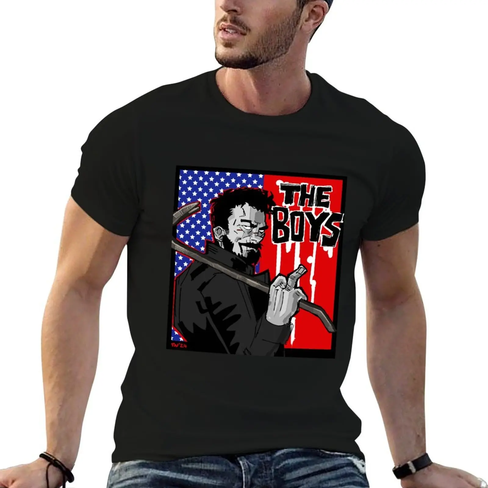 Billy Butcher Cartoon Sketch T-Shirt sweat summer tops designer t shirt men