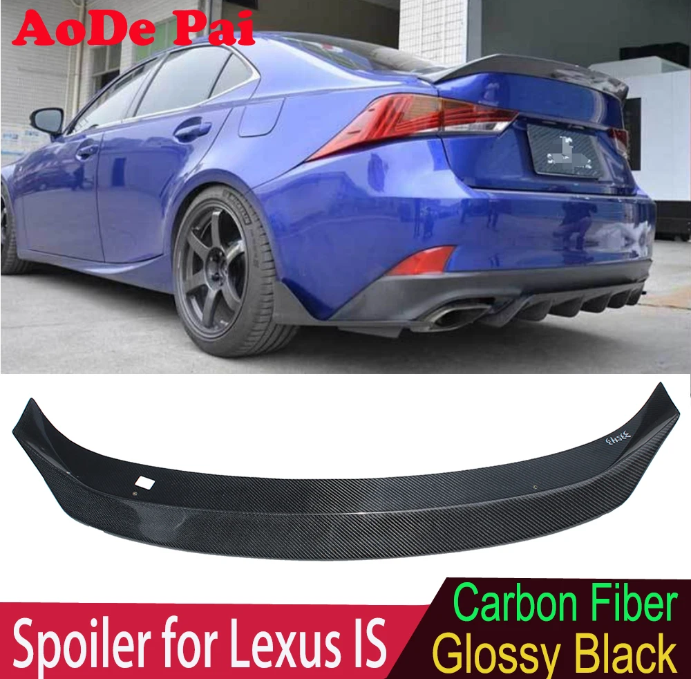 

Carbon Fiber Rear Trunk Boot Duck Spoiler Back windshield Wing For Lexus IS IS250 IS300 IS350 2014-2018 Car Styling