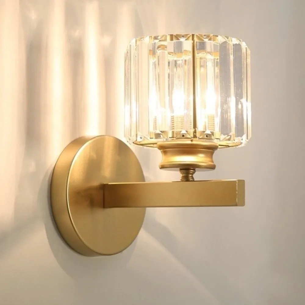 Light Luxury Crystal Wall Lamp 3 Colors Changing LED Lighting LED Wall Effect Light Wall Mounted Dimmable Night Light
