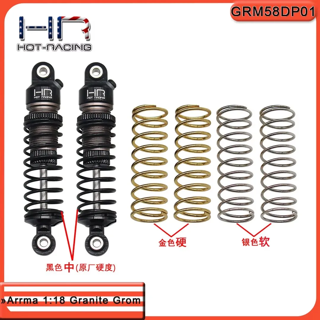 زوج من الصدمات الألومنيوم الاختياري مقاس 58 مم من Hot Racings لـ ARRMA 1:18 Granite Grom