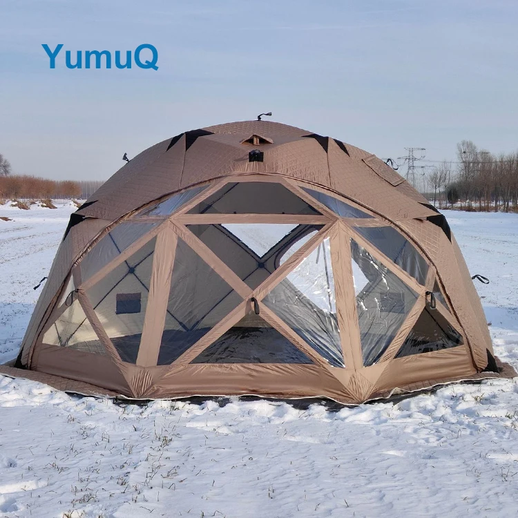 

Clean Dome Winter Fishing Tent Ice Fishing House Winter Fishing Bivvy Tent for 8 -10 Person