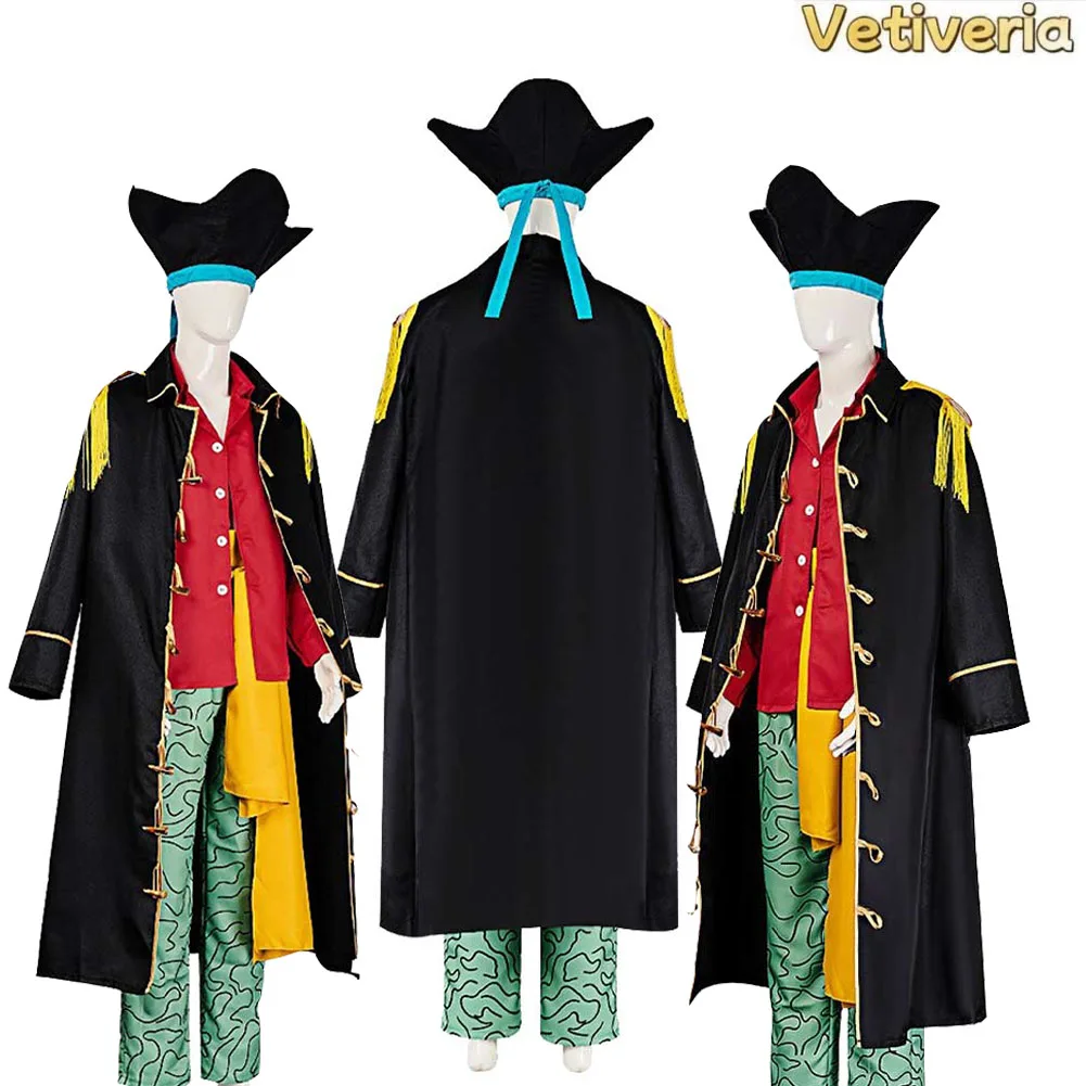 

Костюм для косплея Маршалла Д. Тича: шляпа, пояс, брюки, верхняя одежда, рубашка, кепка, наряд для мужчин в стиле аниме-пиратов, для Хэллоуина, карнавала, вечеринки