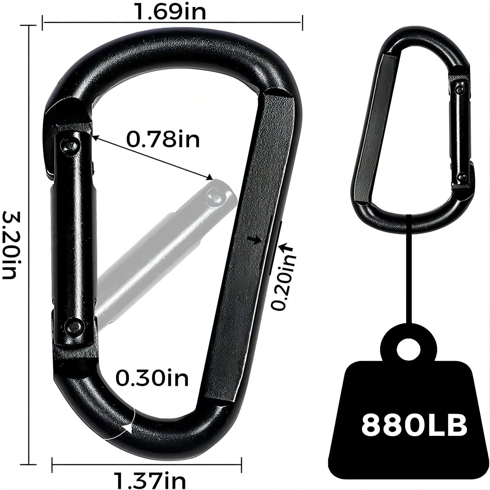 INNSTAR D Handle Cable Attachment Gym Fitness Resistance Bands Heavy Duty Exercise Hand Grips with Carabiners for Bowflex