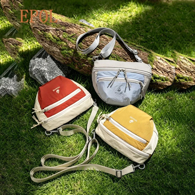 EPOL Women Color Block Ultra-Light Canvas Crossbody Bags Portable Oxford Cloth Mini Shoulder Bag 2026 Outdoor Travel Bag 3068-12