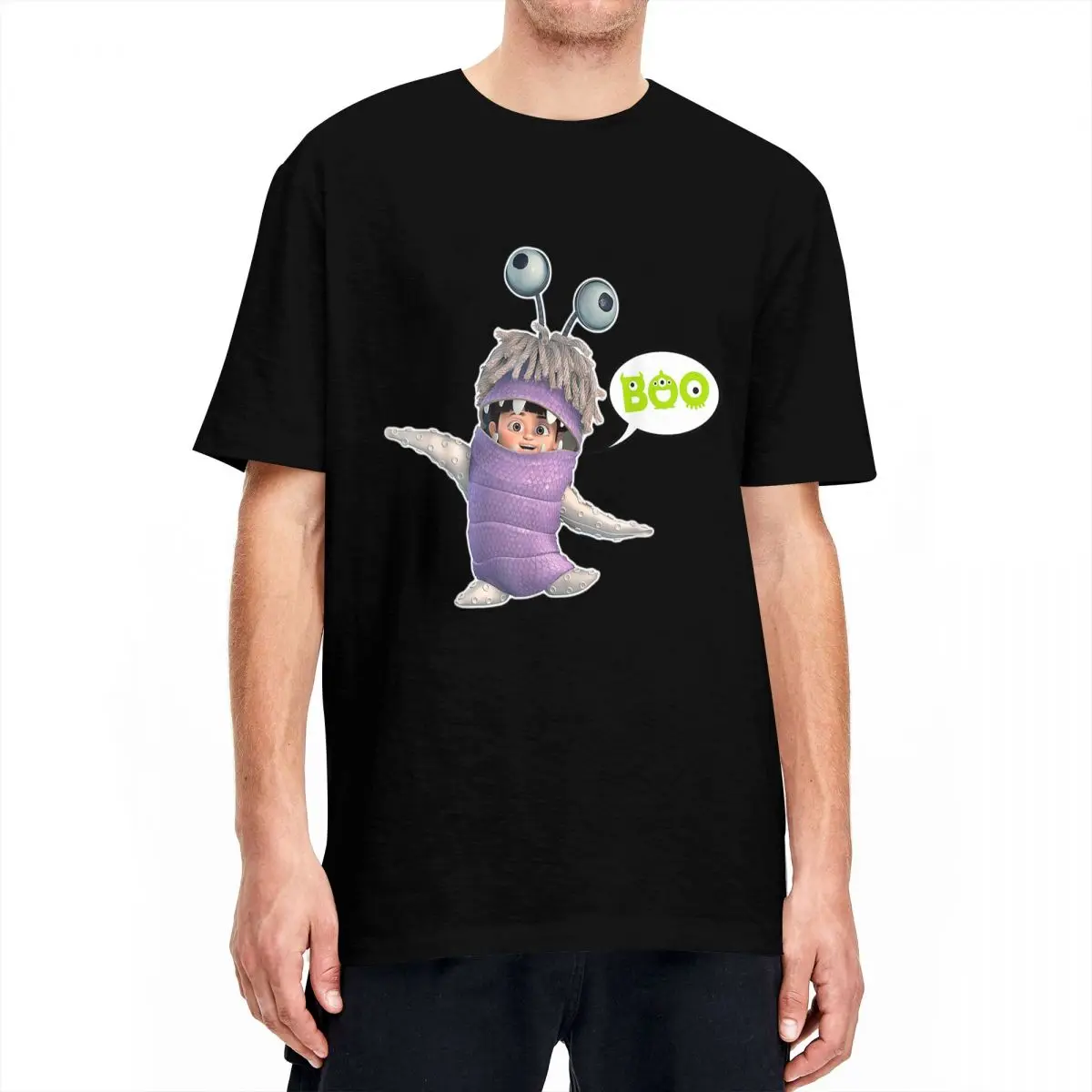 Monsters Inc Boo Traje Dança T-shirt para Homens e Mulheres, 100% Algodão T Shirt, O Neck, manga curta, gráfico impresso roupas