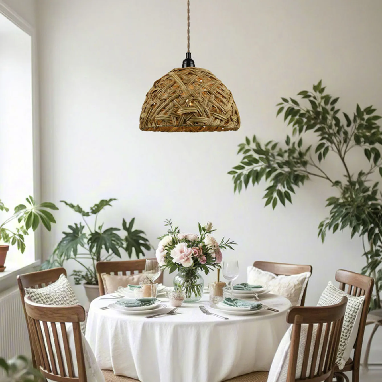 غطاء ديكور فني خفيف ورق قلادة فريدة من نوعها أنيقة الإضاءة المنسوجة تركيبات مصباح عاكس الضوء الإبداعي بوهو الظل اليدوية