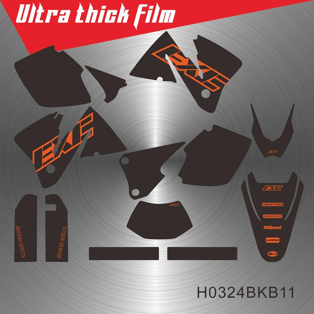 ktm-exc-excf-125-200-250-300-380-400-520-2001-2002-オートバイグラフィックスデカールステッカーキット背景-h0324bkb