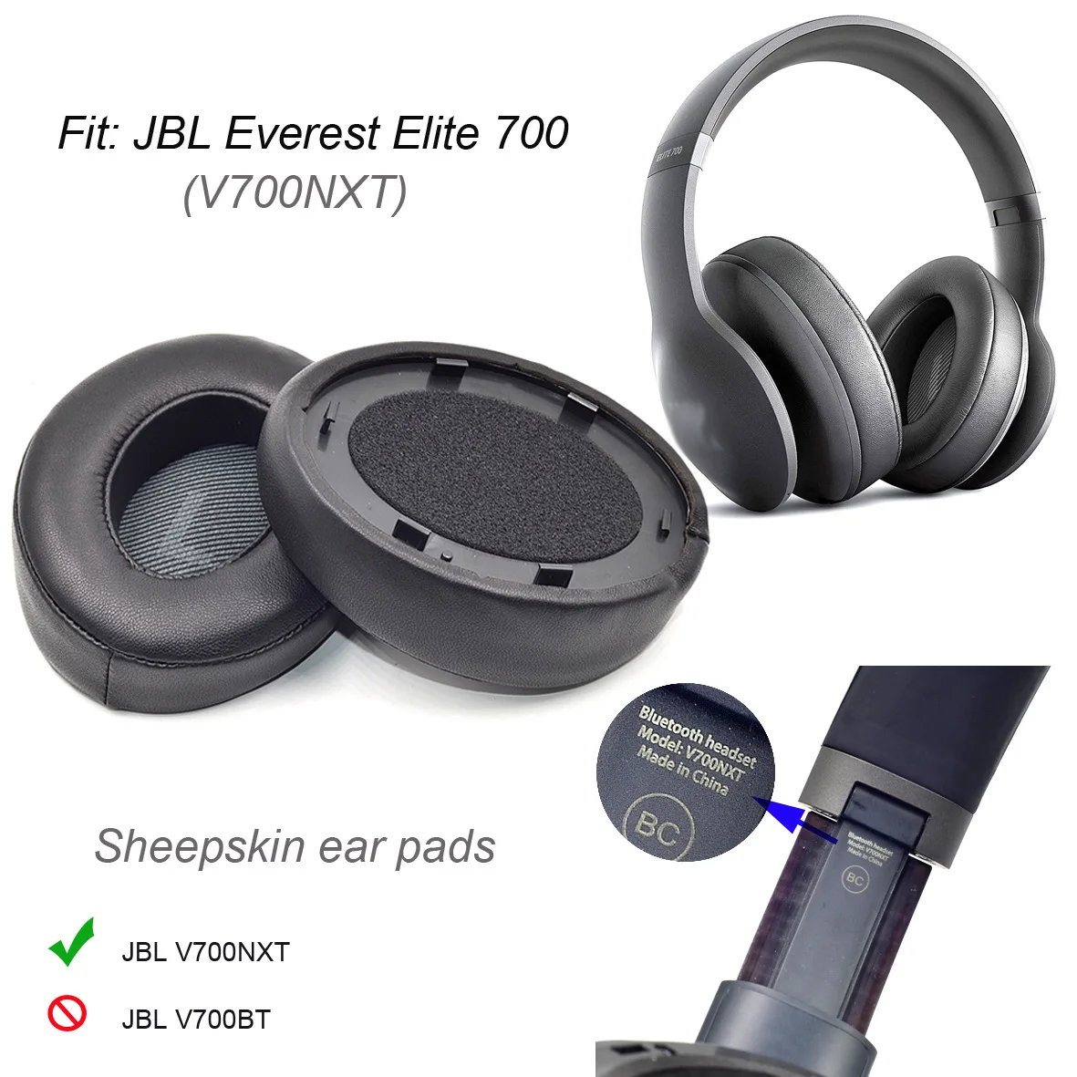 Replacement foam Ear Pads pillow Cushion Cover For JBL V700 V700BT, V700NXT Gaming Headphone Headset EarPads repair parts view 4