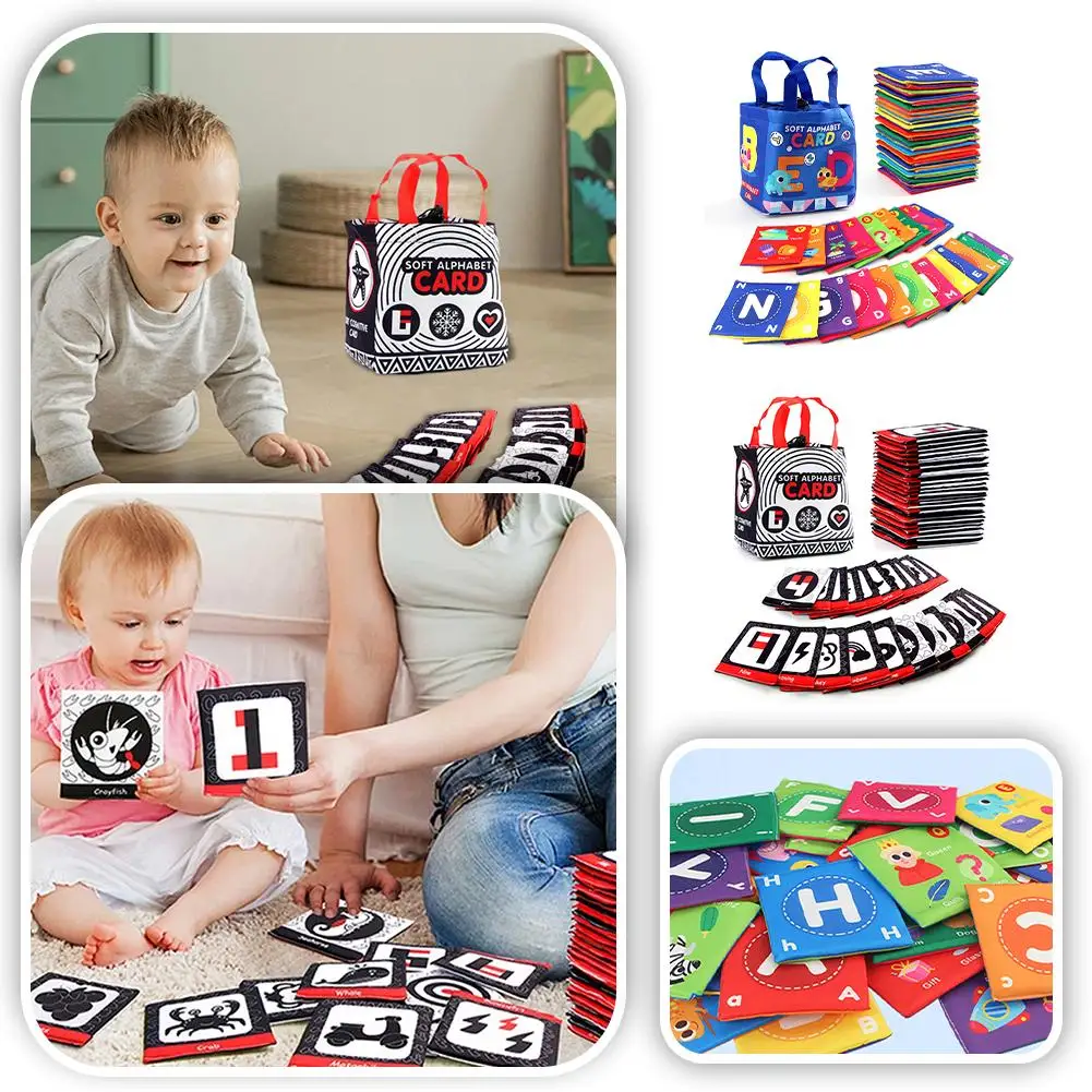 New Early Childhood Enlightenment Book 26pcs Cognitive Animal Early Educational Education Baby Cards Cognition Cloth Letter C3H0