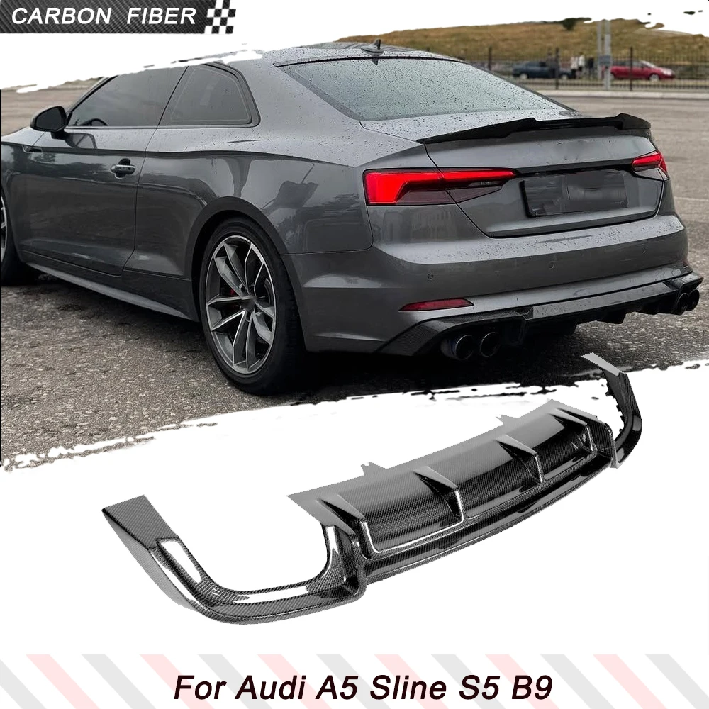 

For Audi A5 Sline S5 B9 Sport 2017 - 2019 2-Door 4-Door Rear Bumper Lip Diffuser Car Spoiler Splitters Carbon Fiber / FRP