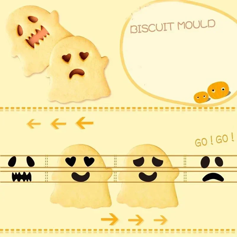Cartoon Funny Expression Swap Cookie Cutters Pressable Biscuit Mold Kitchen Baking Pastry Bakeware Tool Eco-friendly Material