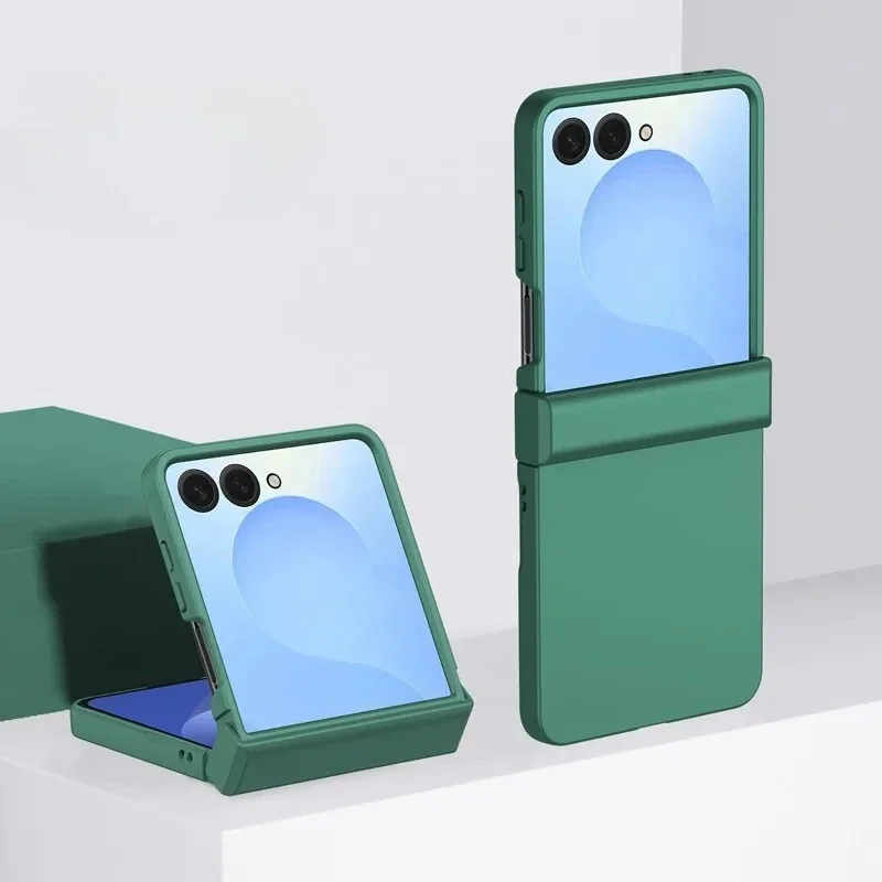 Einfarbige, vollständig umwickelte Hautgefühl-Telefonhülle für Samsung Z Flip 7, 6, 5, 4, 3, Flip7, Flip6, Flip5, Flip4, Flip3, Scharnier-Schutzhülle