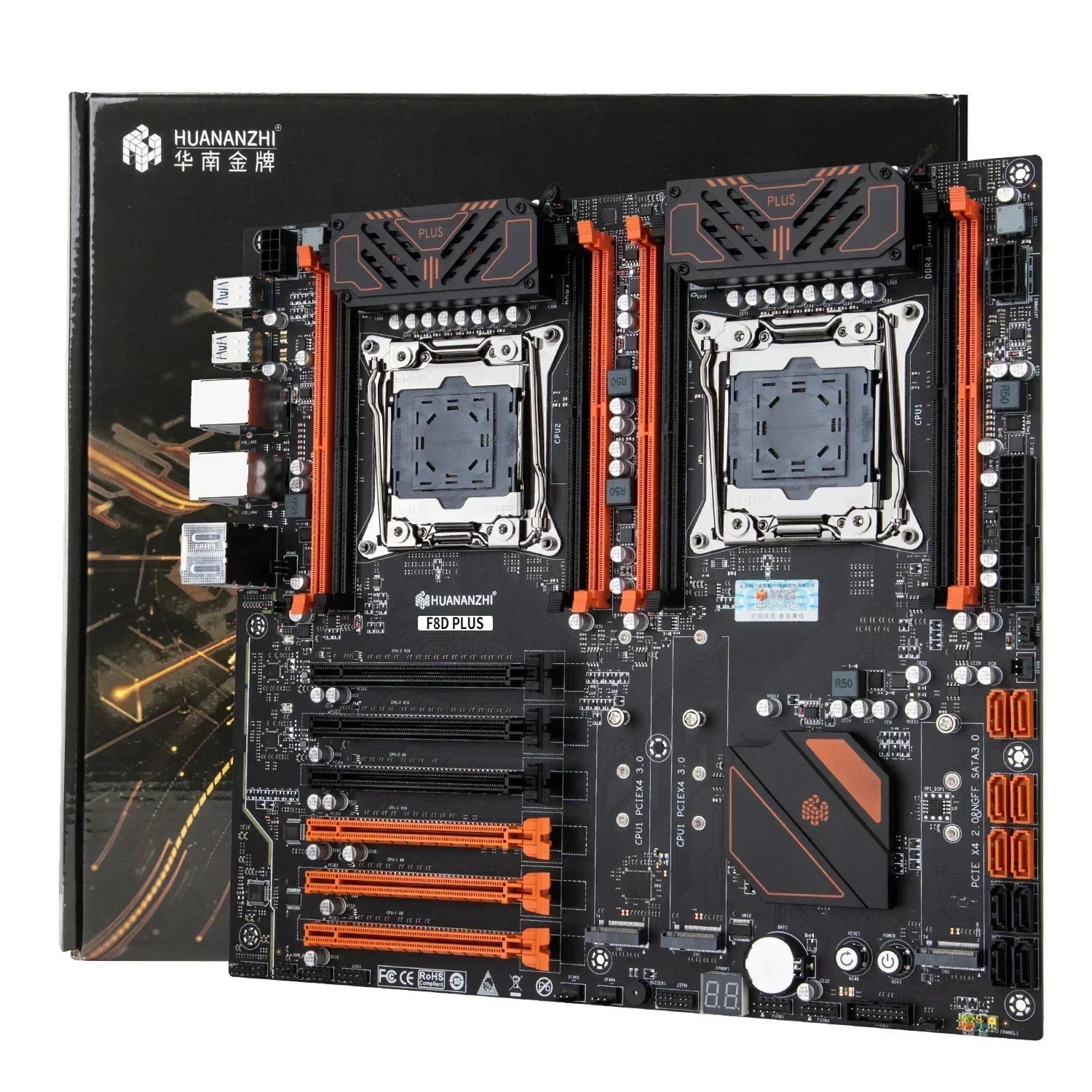 X99 F8D PLUS LGA 2011-3 XEON X99 Motherboard with Intel E5 2696 V3 *2 combo kit set support DDR4 RECC NON-ECC