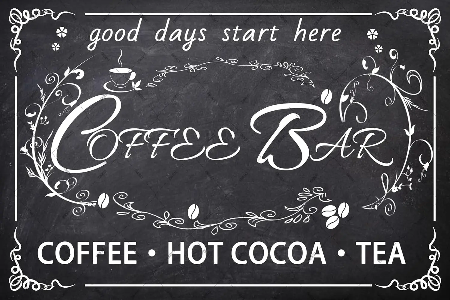 Coffee Bar Metal Tin Sign Hot Cocoa Tea Wall Art Retro Decorations Poster for Coffee Cafe Bar Pub Club