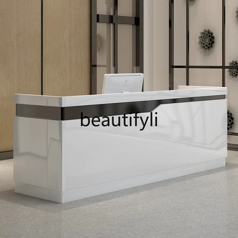 

Clothing Store Cashier Company Front Desk Consultation Reception Desk Simple Modern Welcome Corner Counter