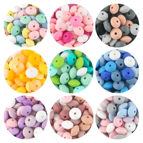 20~100pcs 실리콘 구슬 보석에 대 한 12mm 렌즈 콩 구슬 주판 구슬 만들기 DIY 쥬얼리 목걸이 팔찌 액세서리