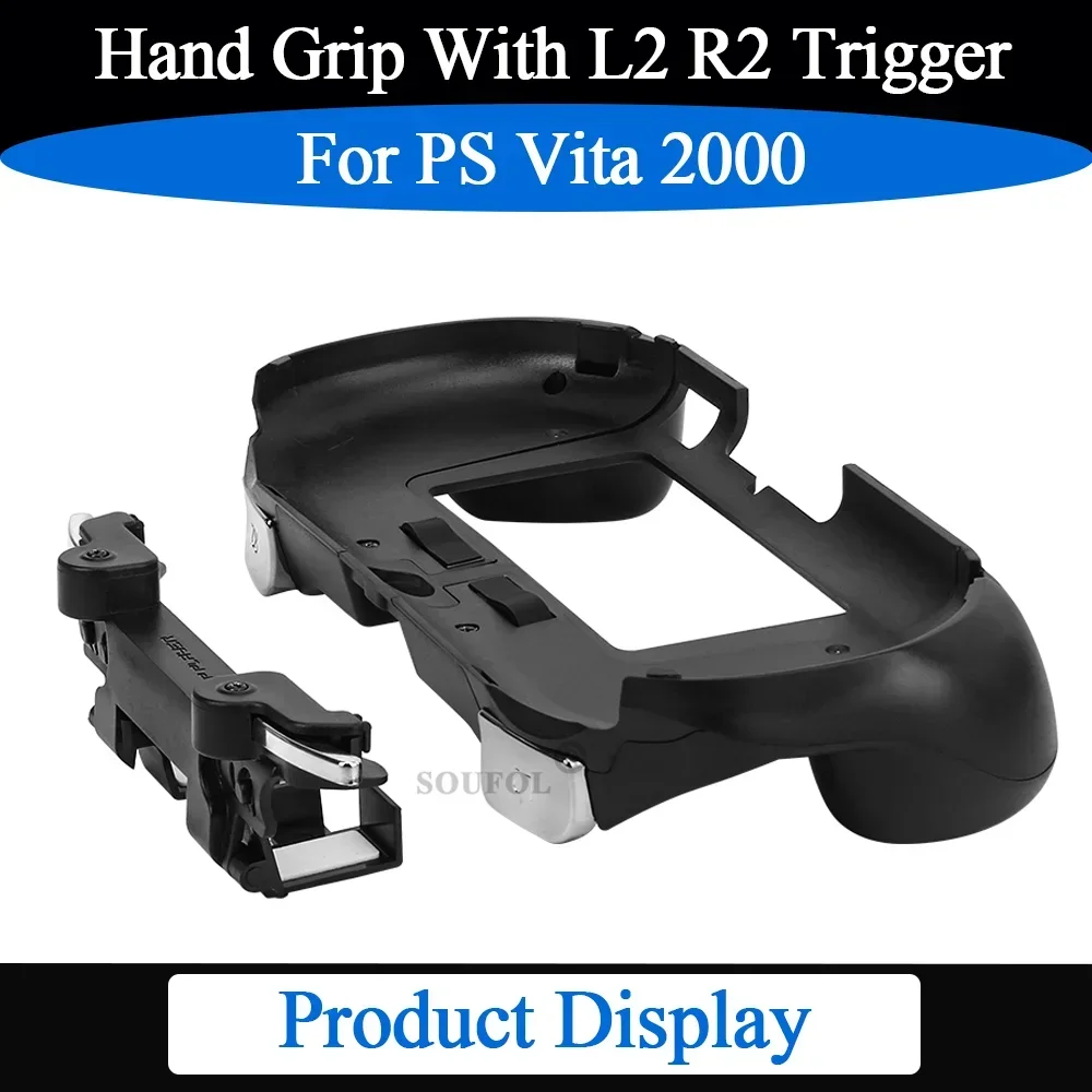 Voor PS Vita 2000 Wit/Zwart Vervangende Handgreep Houder Shell Case met L2R2 Zwarte Knop + Front L2R2 Kit Reparatie Onderdeel voor PSV 2000
