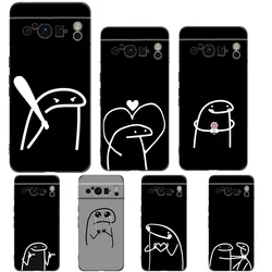 Phone Case For Google Pixel 9 8 8A 7 7A 6 Pro XL 6A 5G Black Soft Shockproof Back Cover TPU Shell Cute Cartoon Matchman
