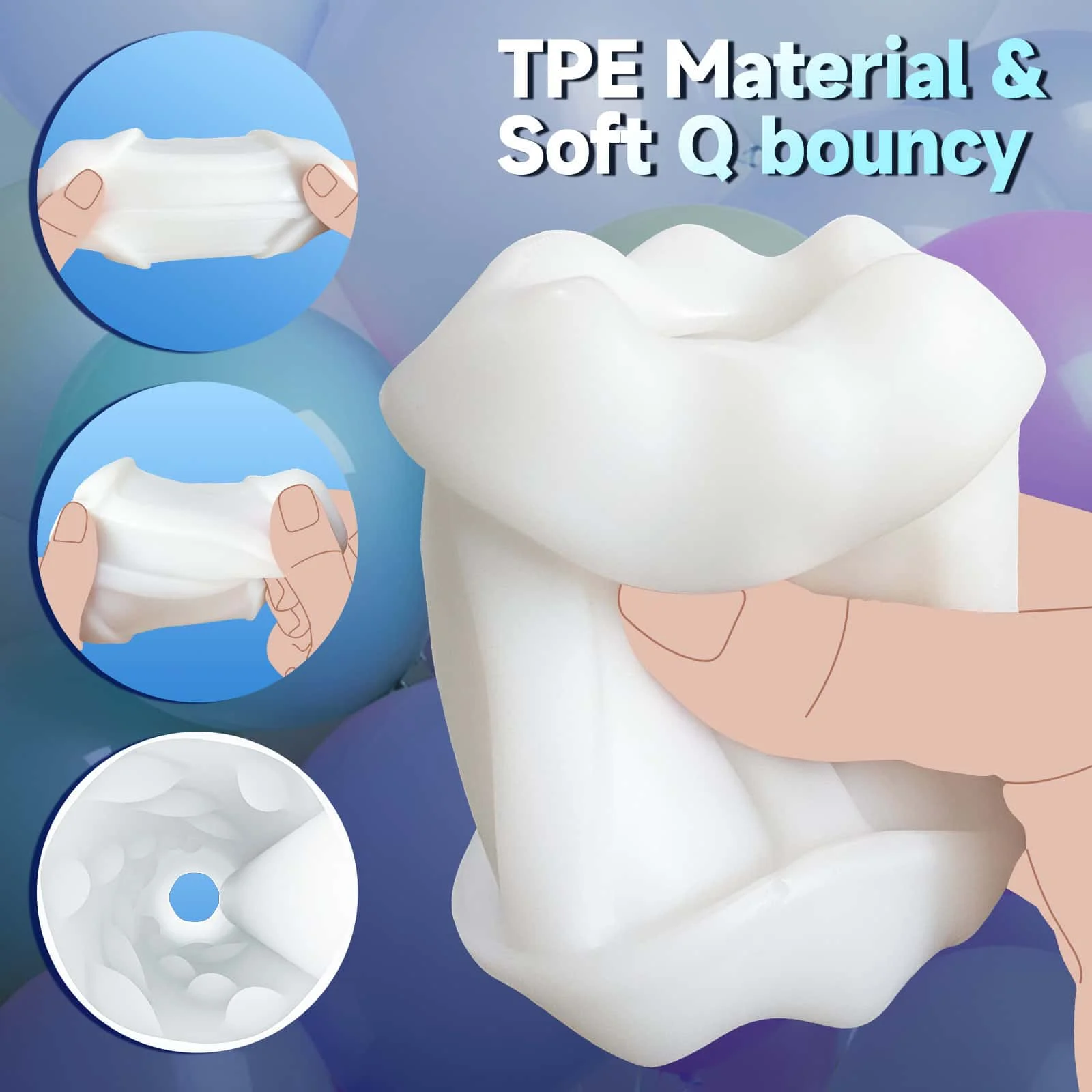 2-in-1 Thrusting Vibrating Male Mastubator TPE Pocket Pussy Stroker Sex Toys for Men view 6