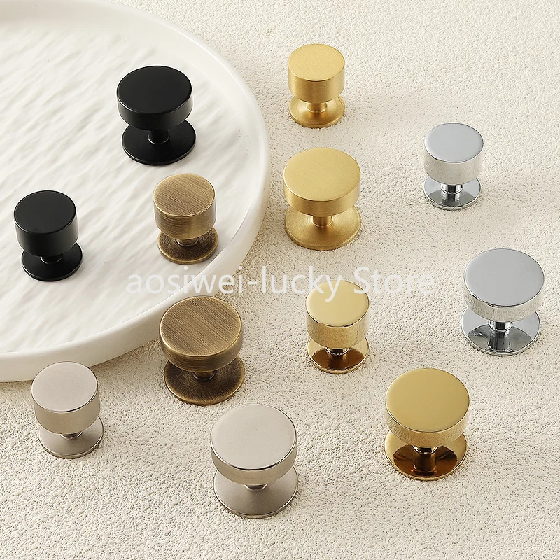 Manija de puerta de armario sólida de latón puro americano moderno, manija de un solo orificio para puerta de gabinete de cobre puro Simple de lujo con luz Retro