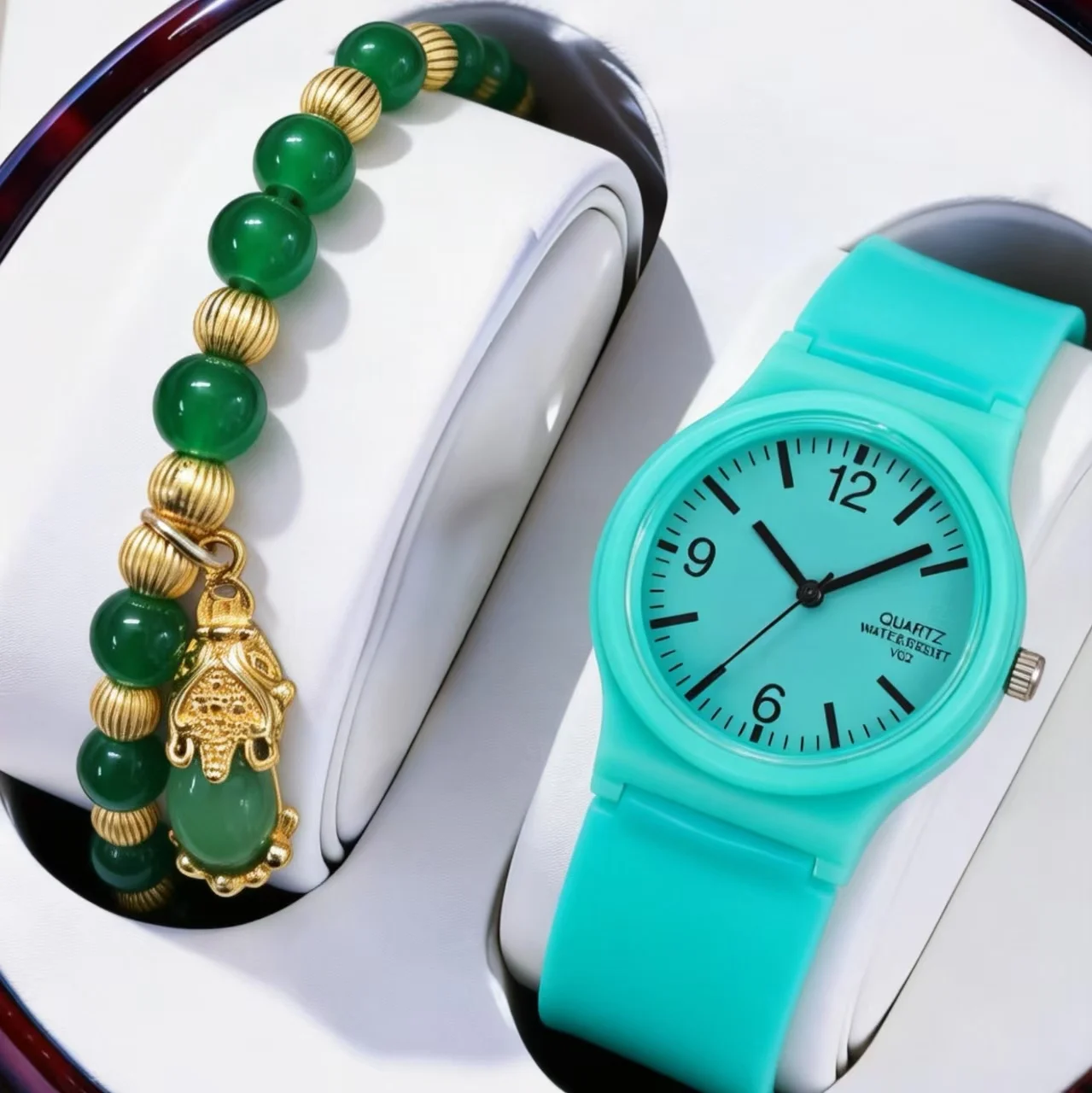 Marke WOKAI Casual Quarzuhr Damenuhr Armband Set Studentin Uhr