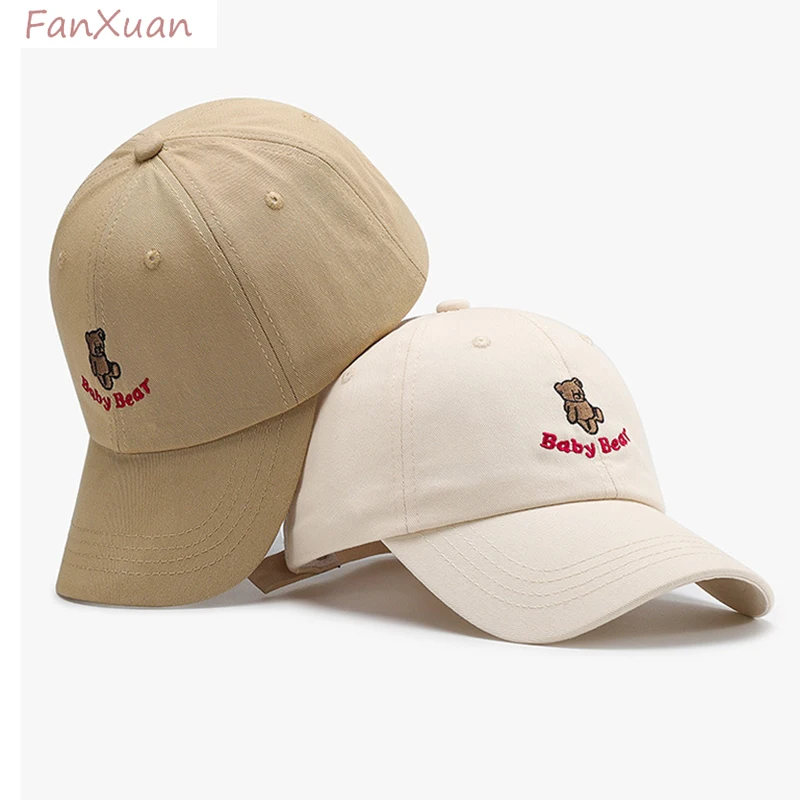 

cute bear embroidered baseball cap for women men