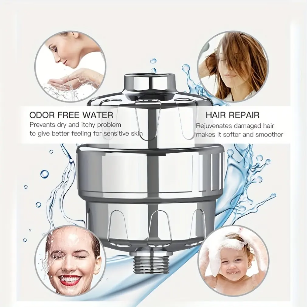 เครื่องกรองน้ำสำหรับอาบน้ำ15ขั้นตอนล้างคลอรีนโลหะหนักที่กรองหัวฝักบัวนุ่มสำหรับเครื่องกรองน้ำแบบแข็ง